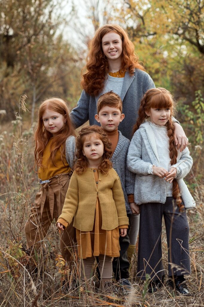 siblings, family, portrait, love, care, children, kids, sisters, brother, ai generated